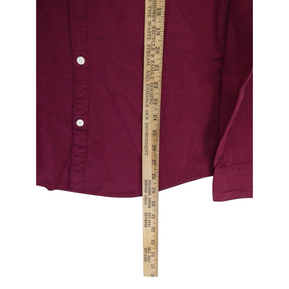 NWT Penguin Musingwear Button Up Shirt Size S Long Sleeve Burgundy preppy - Picture 8 of 11